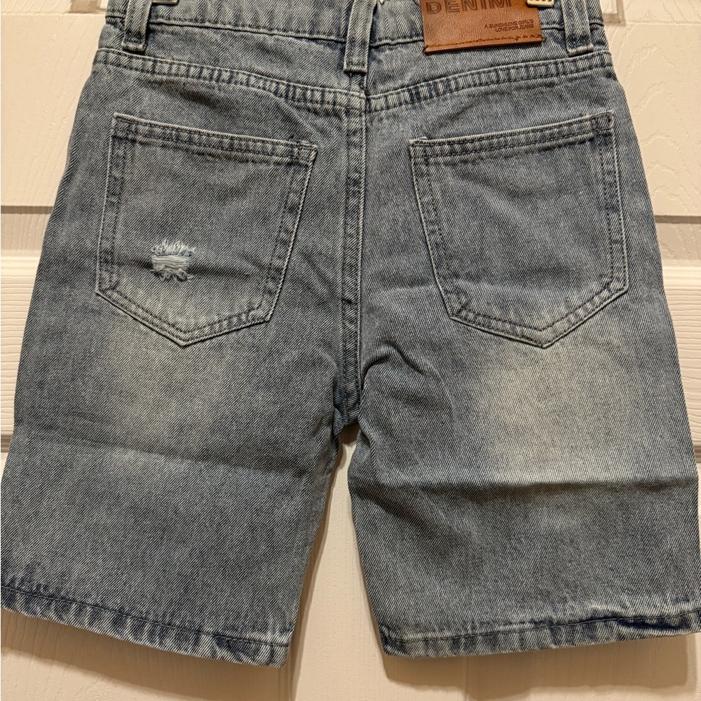 Sean Collection Light Blue Ripped Jean Shorts - Picture 3 of 4